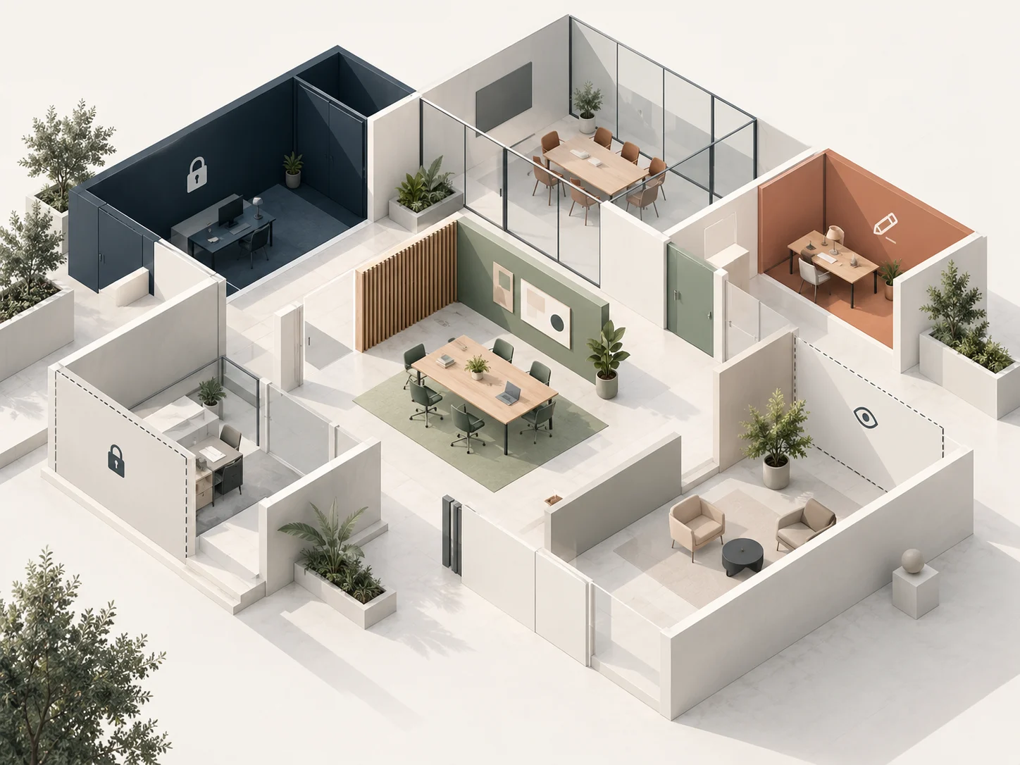 Abstract illustration of Figma design files connected to AI through limited workspace permissions and controlled access boundaries.